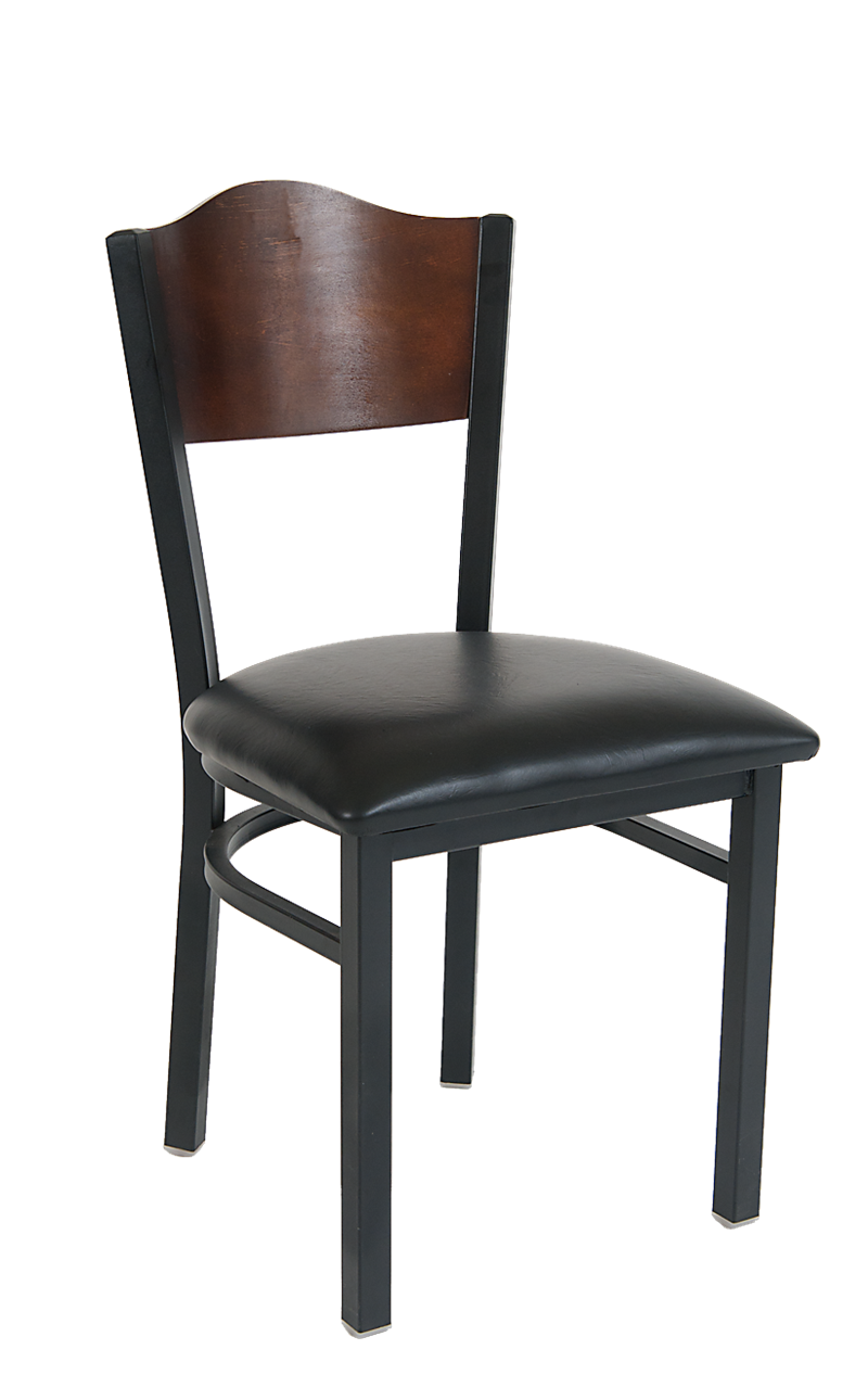 Walnut Back Metal Chair