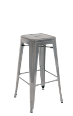 Indoor Backless Steel Barstool in Clear Coat Finish