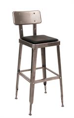 Indoor Steel Barstool in Clear Coating Finish