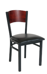 Dark Mahogany Back Metal Chair