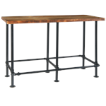 Indoor Pinewood Table Top with Black Pipe Metal Base in Bar Height