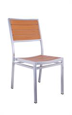 Outdoor Aluminum Chair with Imitation Teak Slats
