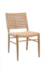 Modern Beige Aluminum Chair with Terylene Weave Seat & Back, Outdoor Use