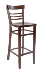 Beechwood Barstool in Walnut Finish with Veneer Seat