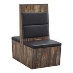 24"L x 43"D Melamine Double Booth with Black Padded Vinyl Seat