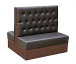 Double Booth in Melamine Frame with Black Tufted Vinyl, 47.2 x 43.3 x 46
