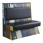 46"H Single Melamine Booth with Black Vinyl Seat & Back