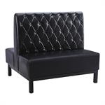 47"L x 44"H Black Double Vinyl Padded Metal Booth with Elevated Base