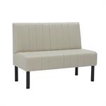 48"L x 36"H Single Booth with Cream Upholstered Seat, Vertical Channel Backrest