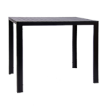 Indoor/ Outdoor Bar Height Black Steel Table with Black Imitation Teak Slat Top