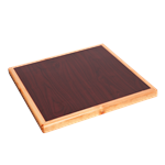 Resin Table Top with Wood Edge, Dark Mahogany/Natural
